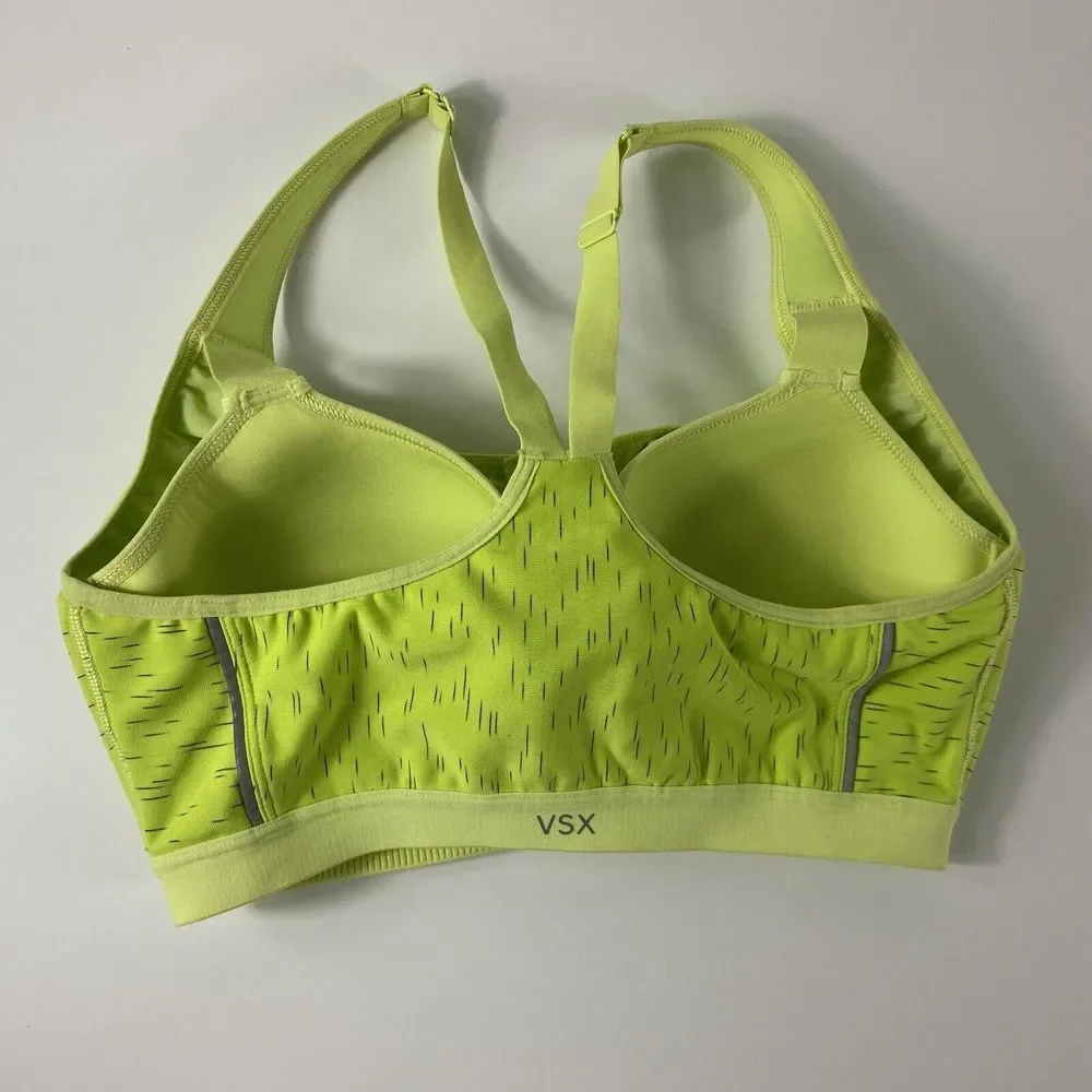 Victoria's Secret 34D Sport Bra‎ VSX Padded Front Zip Clasp Racerback Underwire